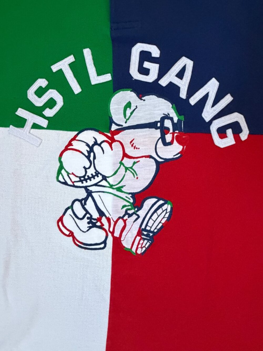 Hustle Gang Men's Big Mood Colorblock Polo Shirt Size Large L Trap Uniform Bear - Picture 4 of 13